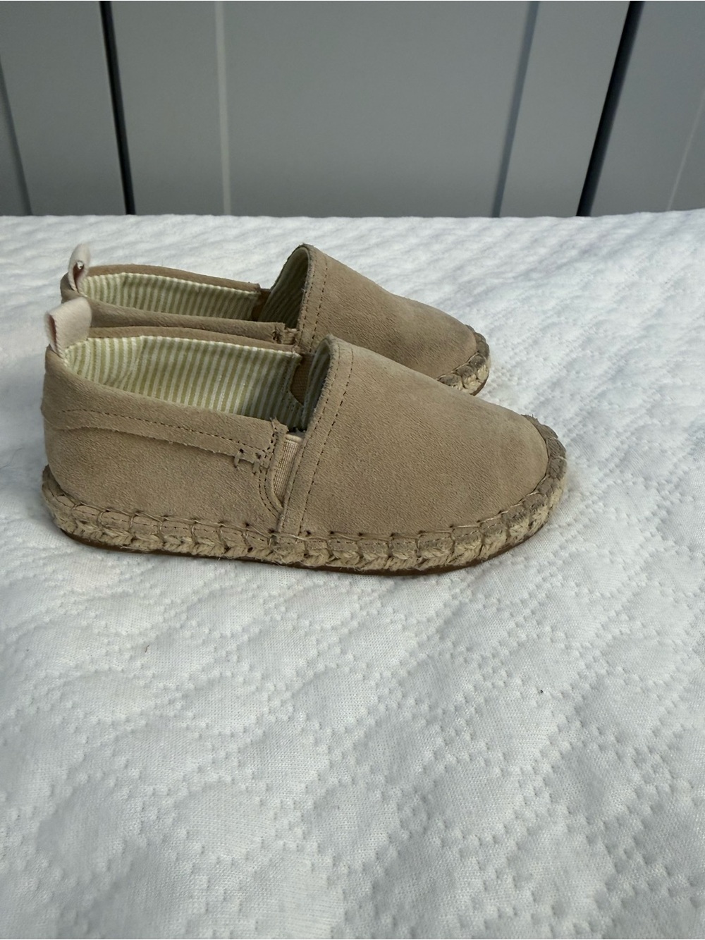 Zara Kids Beige Espadrille Slip-On Moccasins